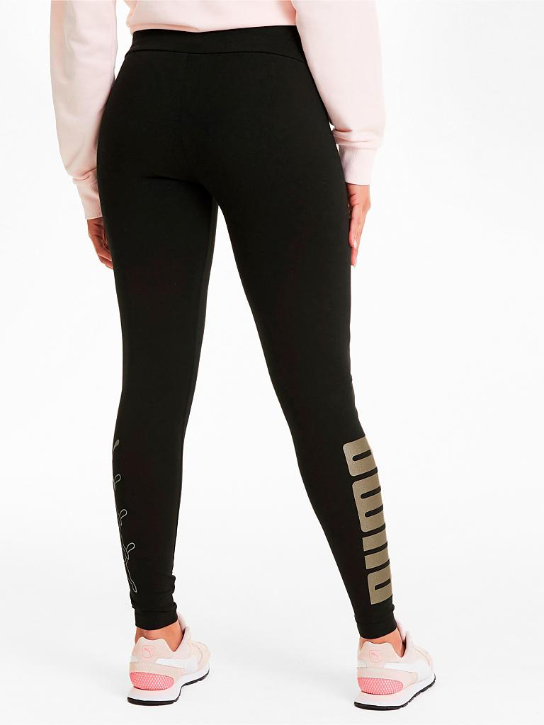 PUMA | Damen Fitness-Legging Rebel Logo Metallic | schwarz