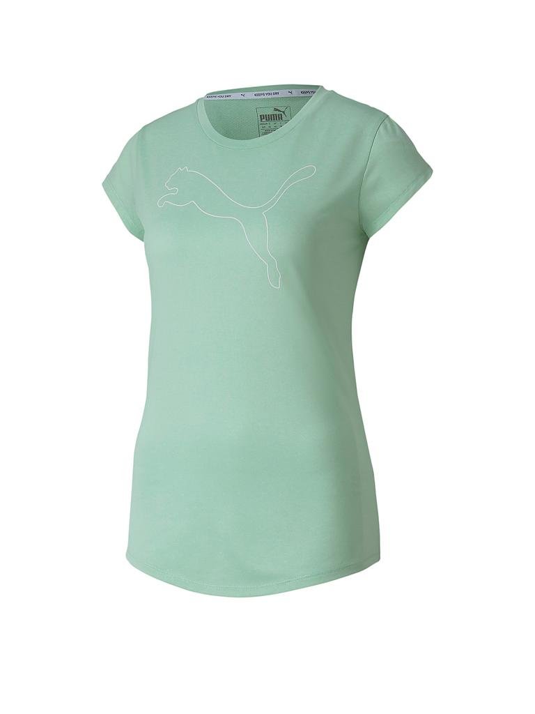 PUMA | Damen Fitness-Shirt Active Logo Heather Tee | grün