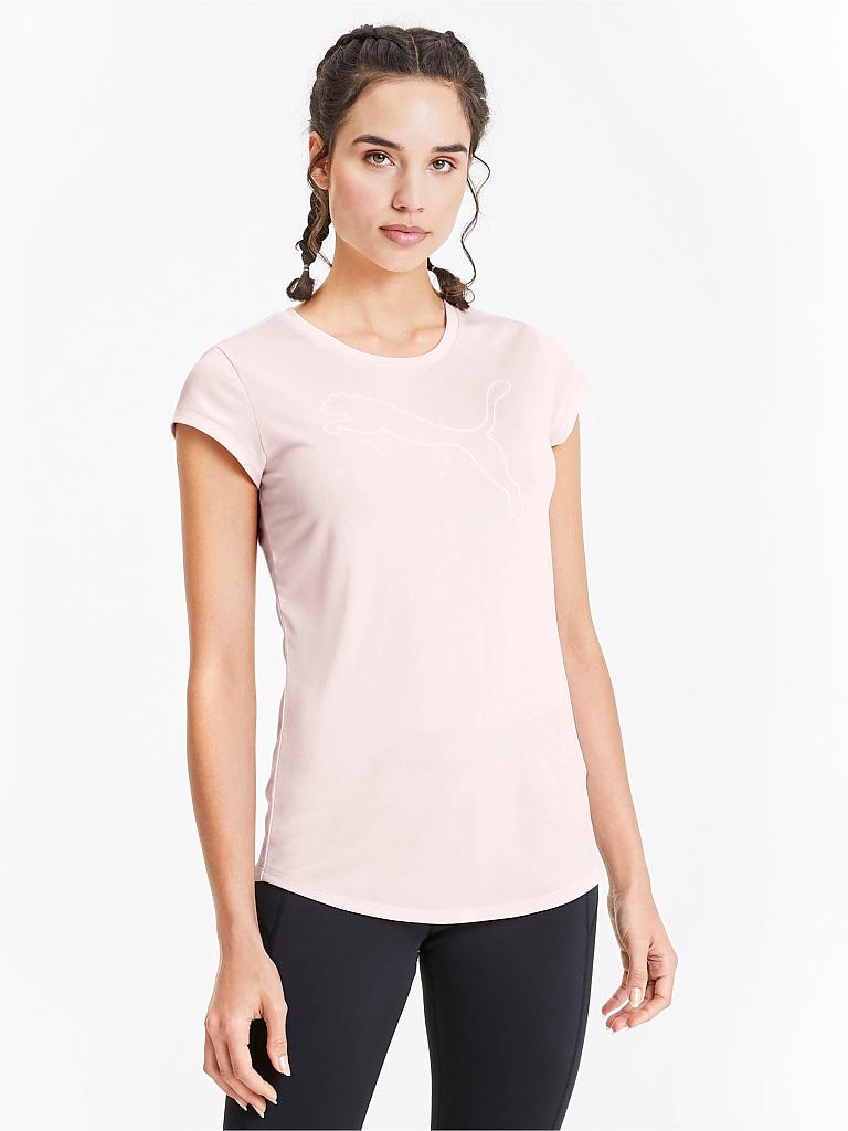 PUMA | Damen Fitness-Shirt Active Logo Heather Tee | rosa