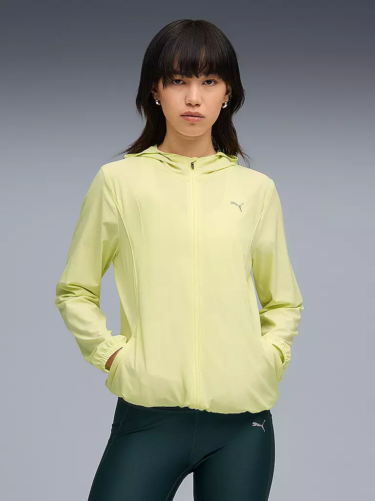 PUMA | Damen Fitnessjacke Run Velocity Woven Hoodie | gelb