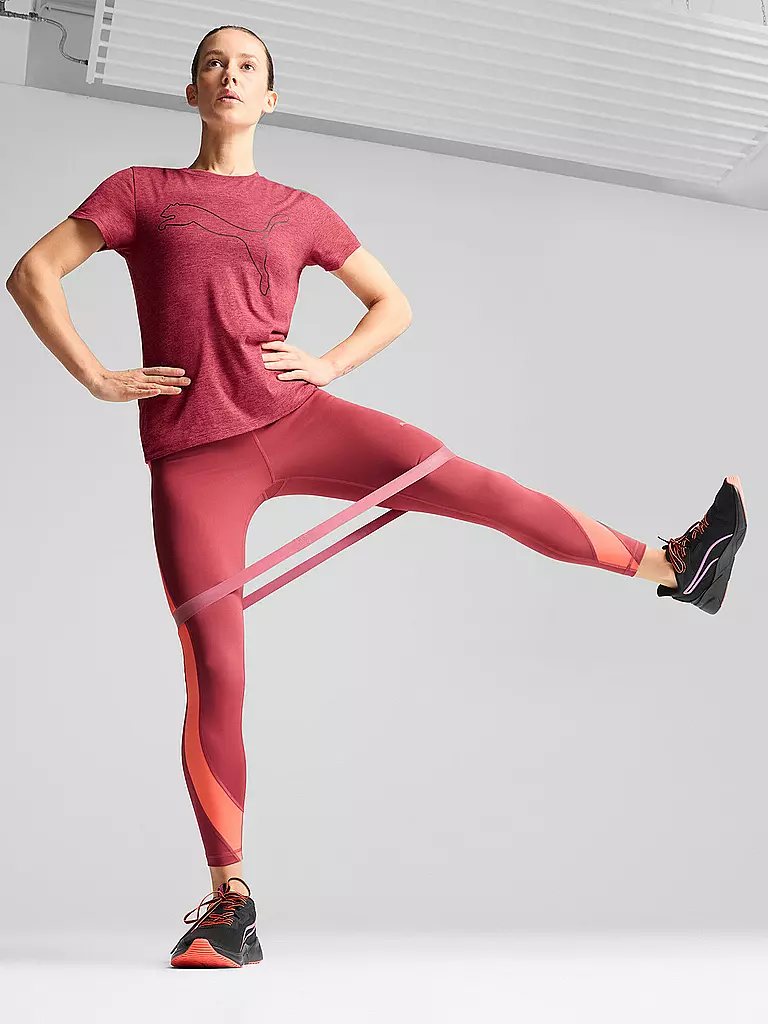 PUMA | Damen Fitnessshirt Essential Heather Logo | rot