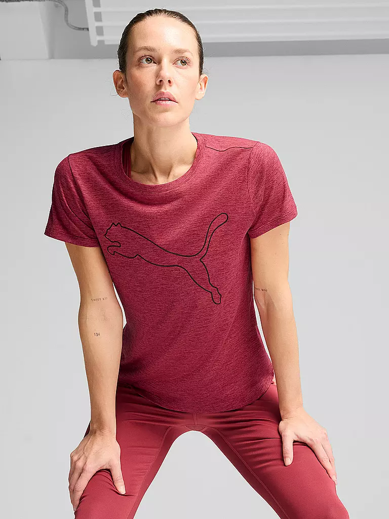 PUMA | Damen Fitnessshirt Essential Heather Logo | schwarz