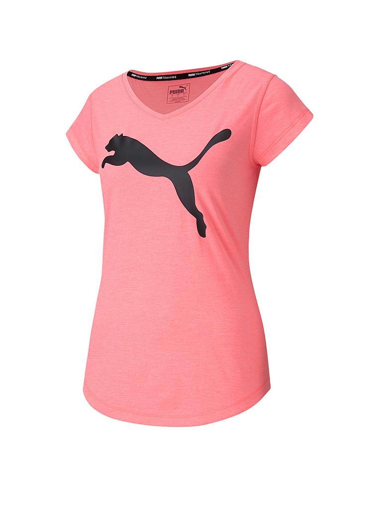 PUMA | Damen Fitnessshirt Heather Cat V-Neck | rosa