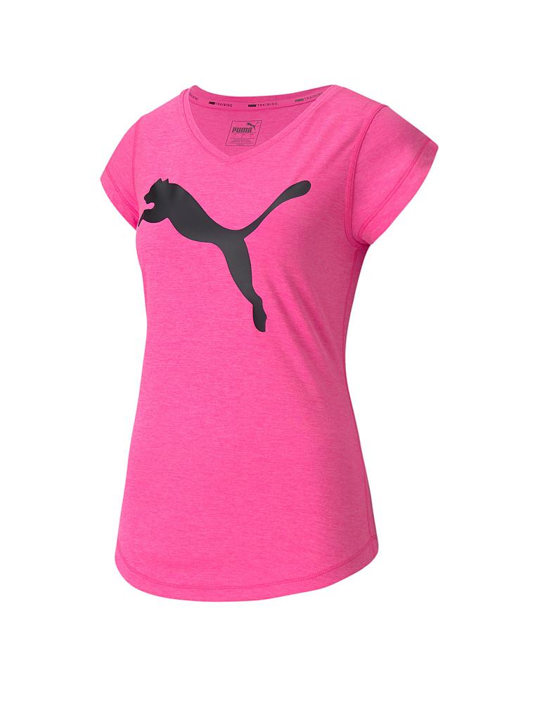 PUMA | Damen Fitnessshirt Heather Cat V-Neck | pink