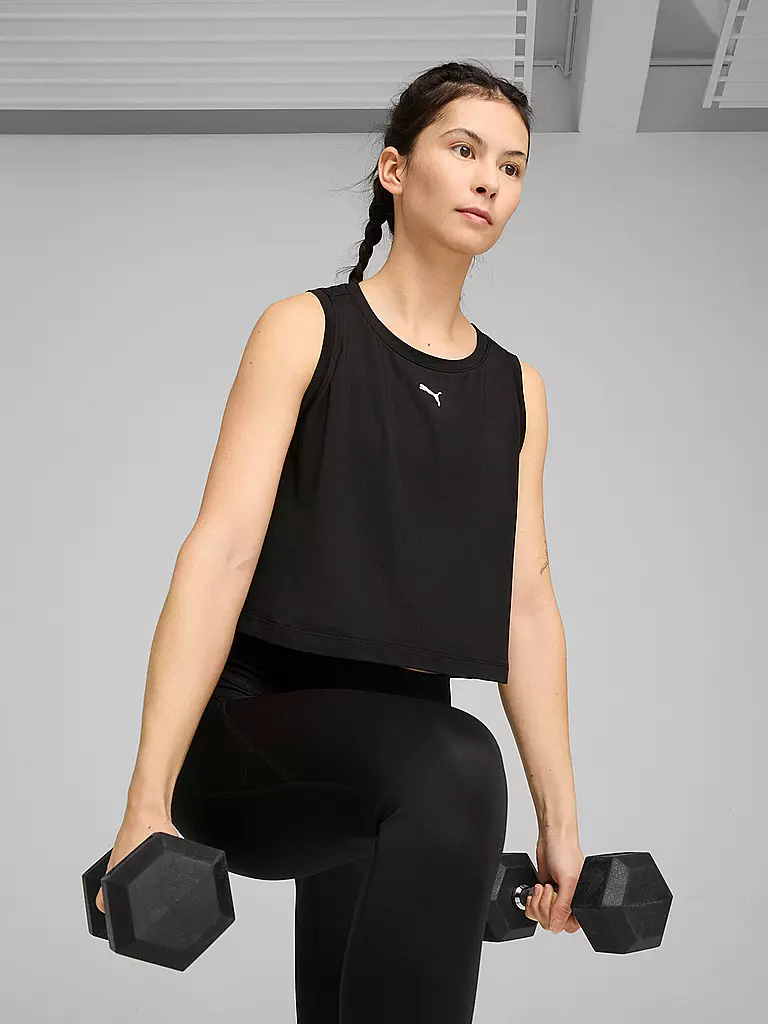 PUMA | Damen Fitnesstank Cloudspun Crop | schwarz
