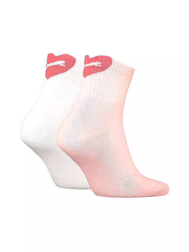 PUMA | Damen Freizeitsocken Heart Logo Short Crew 2er Pkg. | rosa