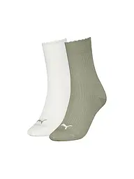 PUMA | Damen Freizeitsocken Scallop Edge 2er Pack | olive