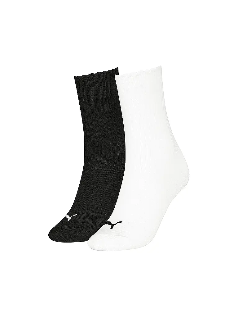 PUMA | Damen Freizeitsocken Scallop Edge 2er Pack | weiss
