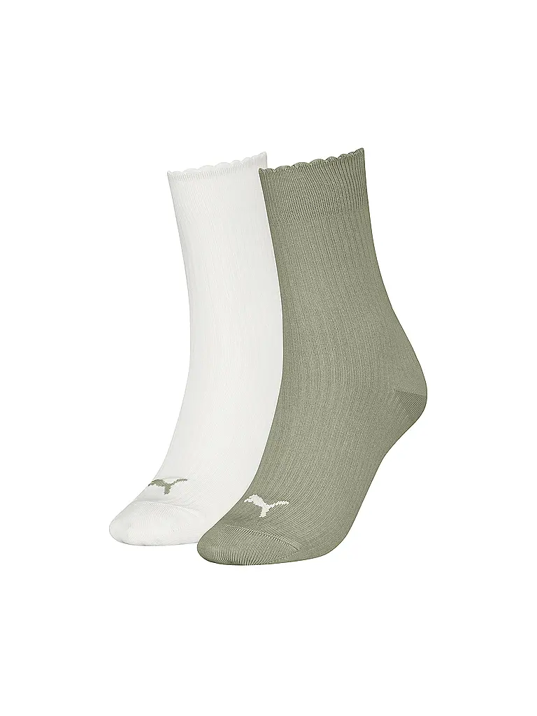 PUMA | Damen Freizeitsocken Scallop Edge 2er Pack | olive