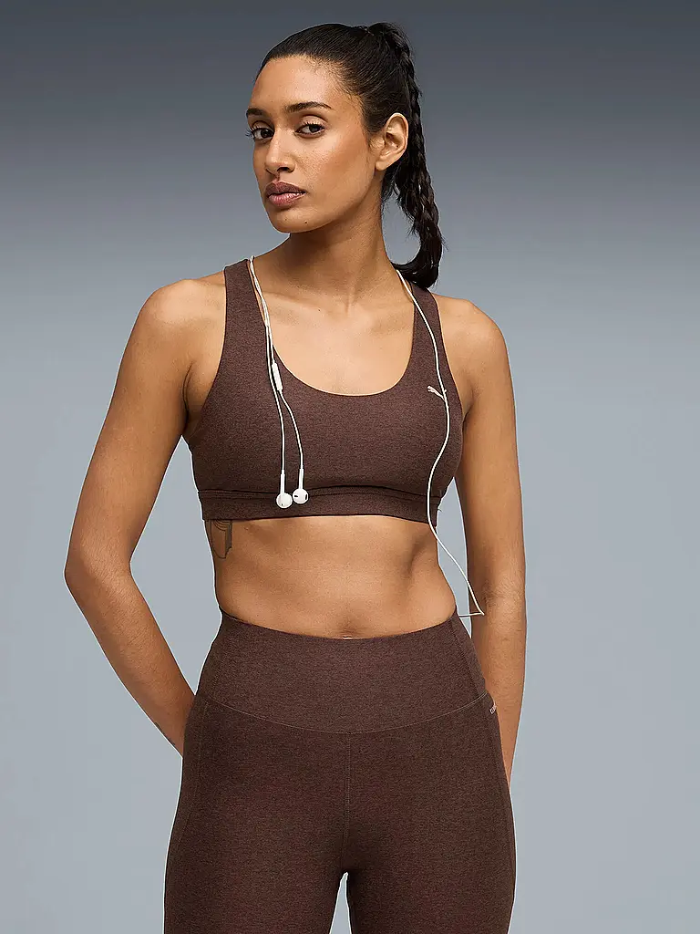 PUMA | Damen Sport-BH CLOUDSPUN Medium Support | Braun