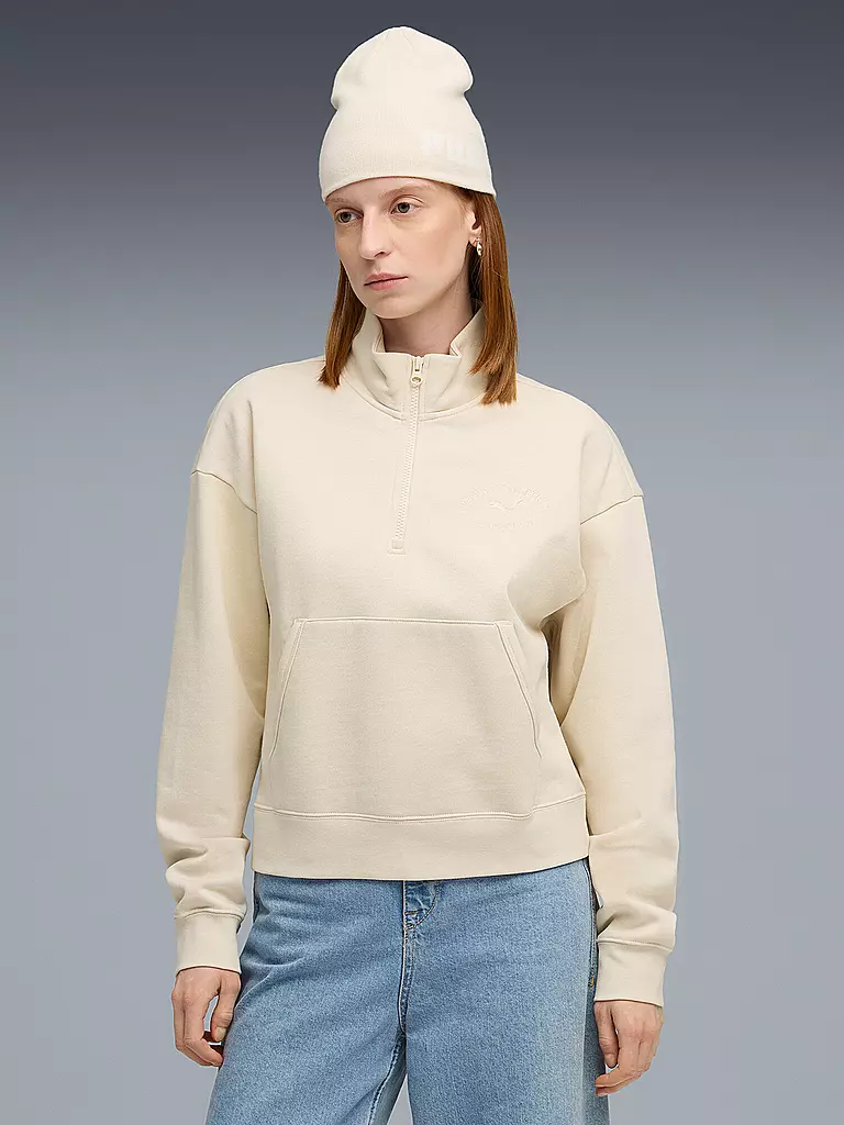 PUMA | Damen Sweater Class Comfort Half-Zip | creme