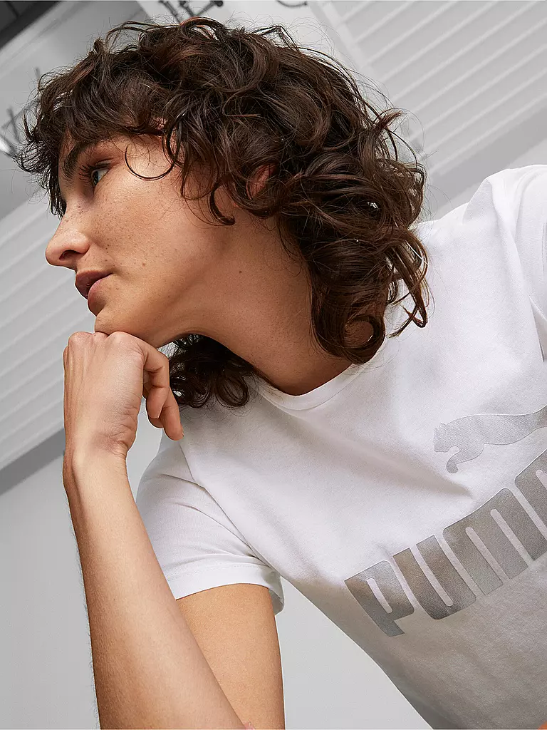 PUMA | Damen T-Shirt Essentials+ Metallic Logo | weiss