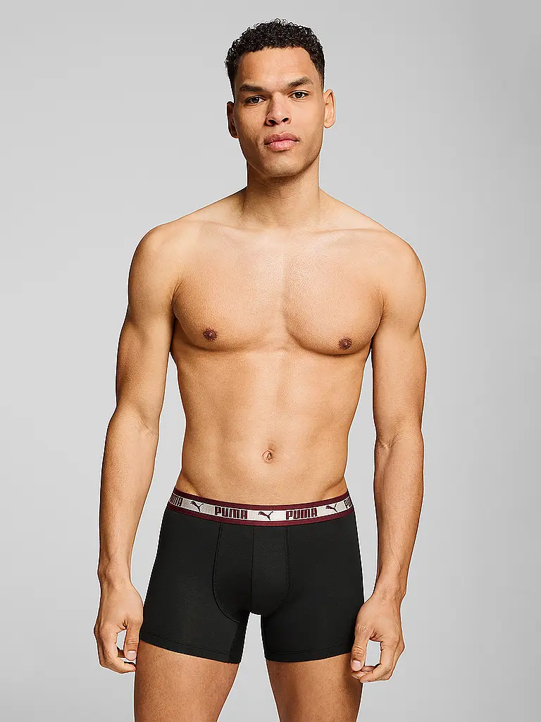PUMA | Herren Boxershorts Chromatic Waistband 2er Pack | dunkelrot
