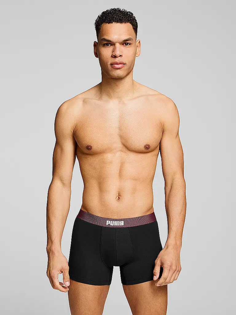 PUMA | Herren Boxershorts Mesh Waistand 2er Pack | dunkelrot
