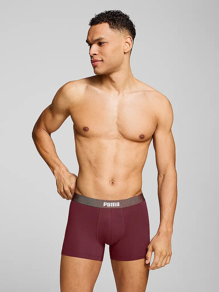 PUMA | Herren Boxershorts Mesh Waistand 2er Pack | dunkelrot