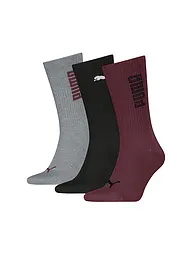PUMA | Herren Freizeitsocken RIB Logo Crew 3er Pack | dunkelrot