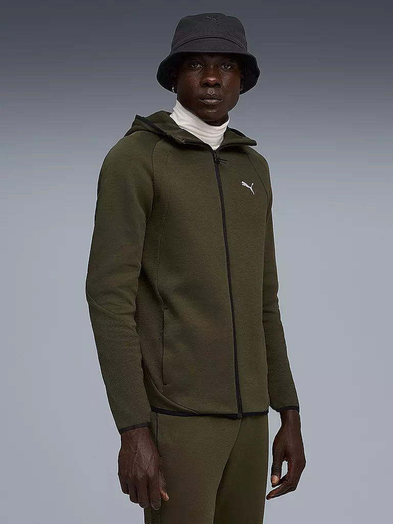 PUMA | Herren Kapuzenjacke EVOSTRIPE FZ | olive