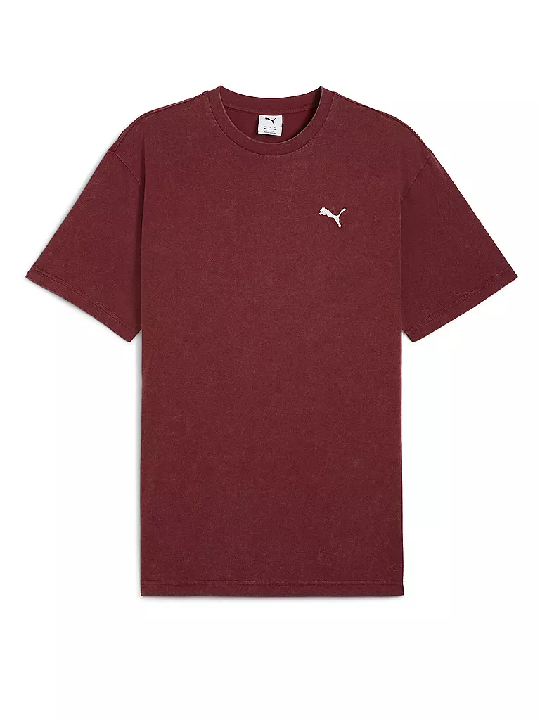 PUMA | Herren T-Shirt ESS ELEVATED Relaxed Wash | dunkelrot