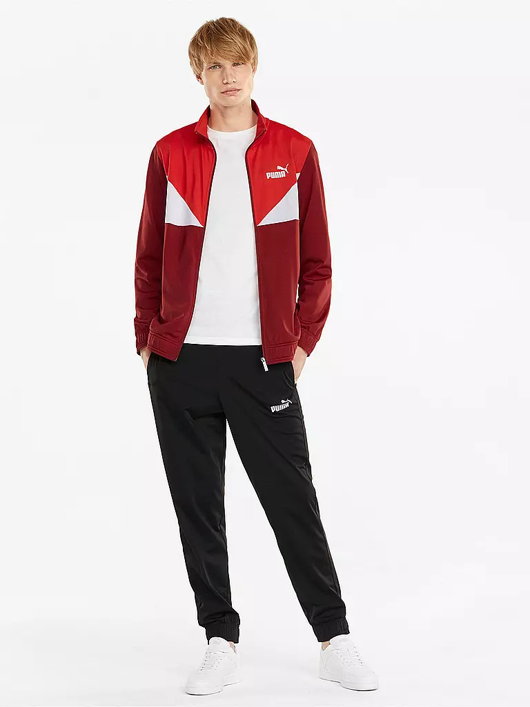 PUMA | Herren Trainingsanzug Colourblock | rot