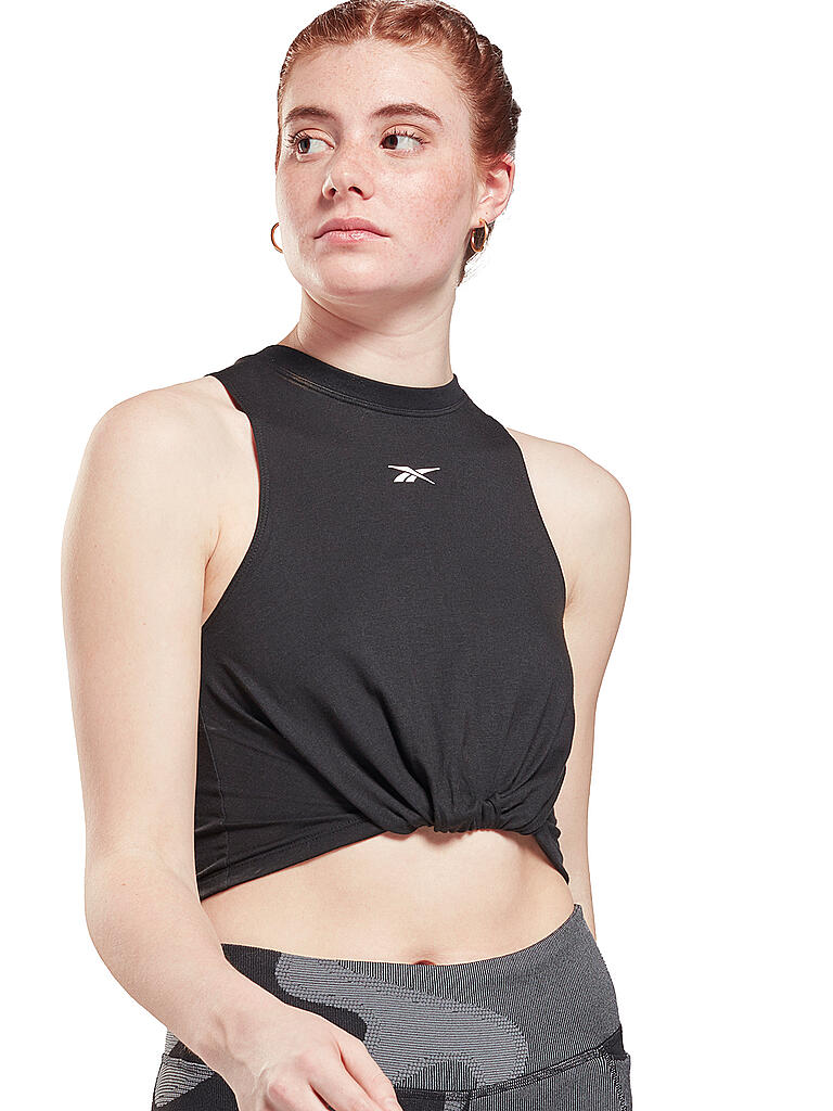 REEBOK | Damen Yogashirt Studio Gathered Solid | schwarz