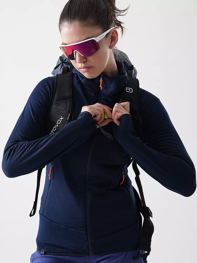 SALEWA | Damen Fleecejacke Puez Altavia Polarlite Hoodie | dunkelblau