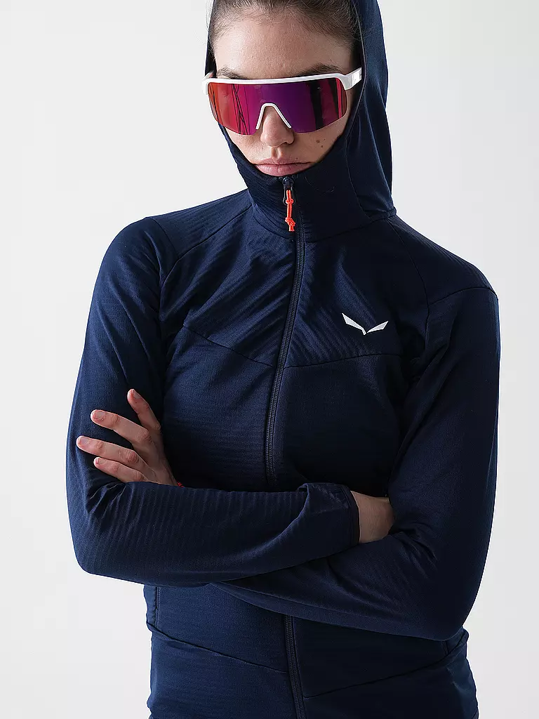 SALEWA | Damen Fleecejacke Puez Altavia Polarlite Hoodie | dunkelblau