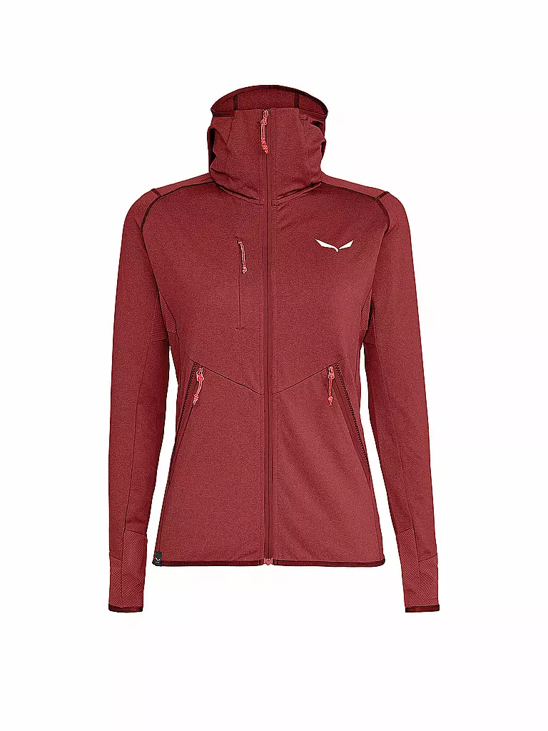 SALEWA | Damen Kapuzenjacke Agner Hybrid Polarlite Durastretch | dunkelrot