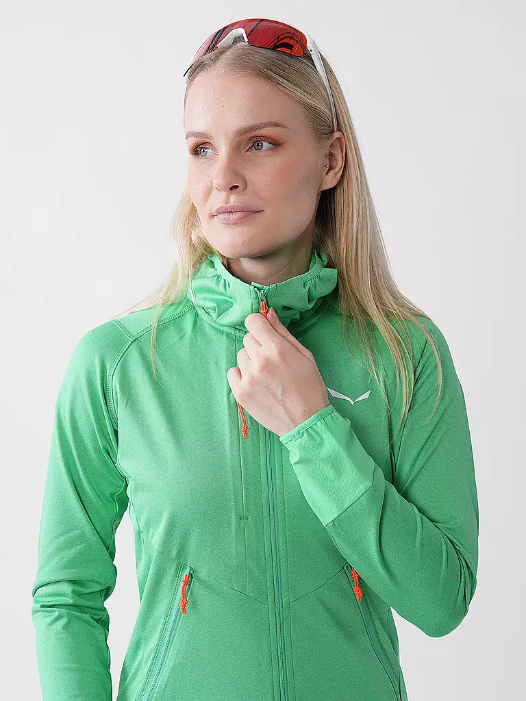 SALEWA | Damen Kapuzenjacke Agner Hybrid Polarlite Durastretch | grün