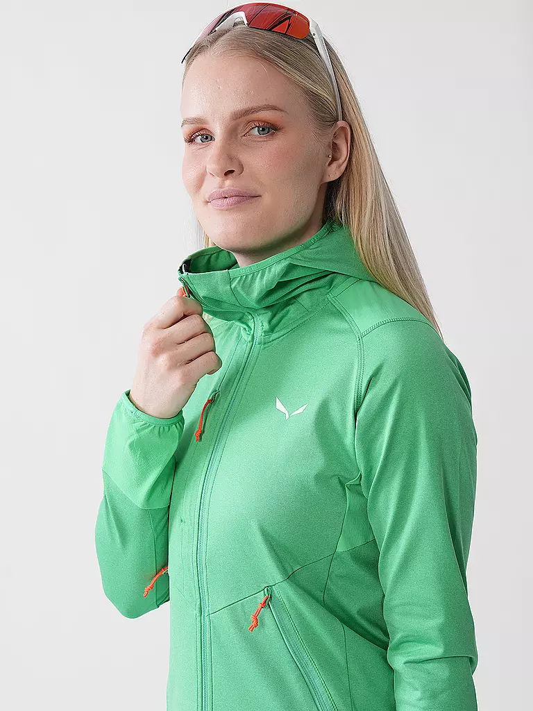 SALEWA | Damen Kapuzenjacke Agner Hybrid Polarlite Durastretch | grün