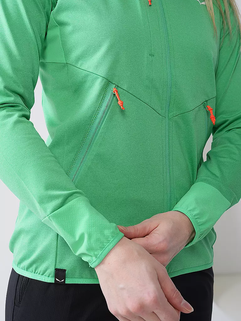 SALEWA | Damen Kapuzenjacke Agner Hybrid Polarlite Durastretch | grün