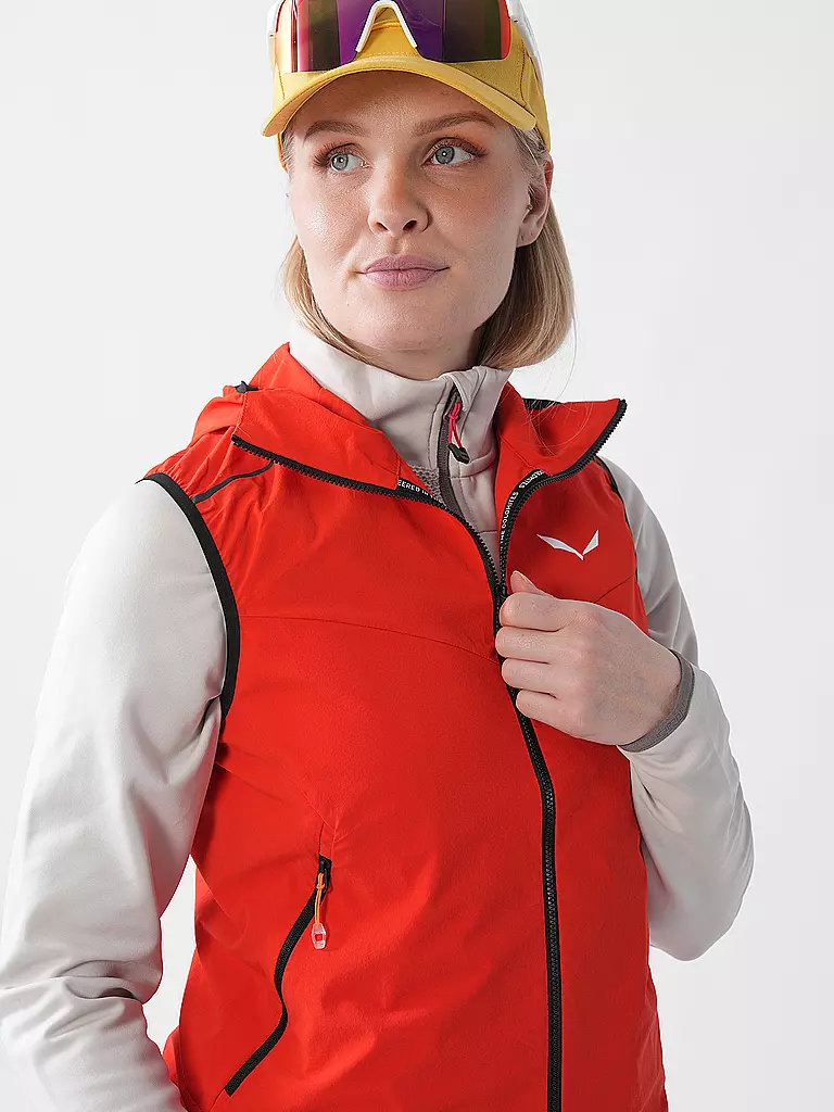 SALEWA | Damen Outdoorweste Pedroc Durastretch Light Hoodie | rot