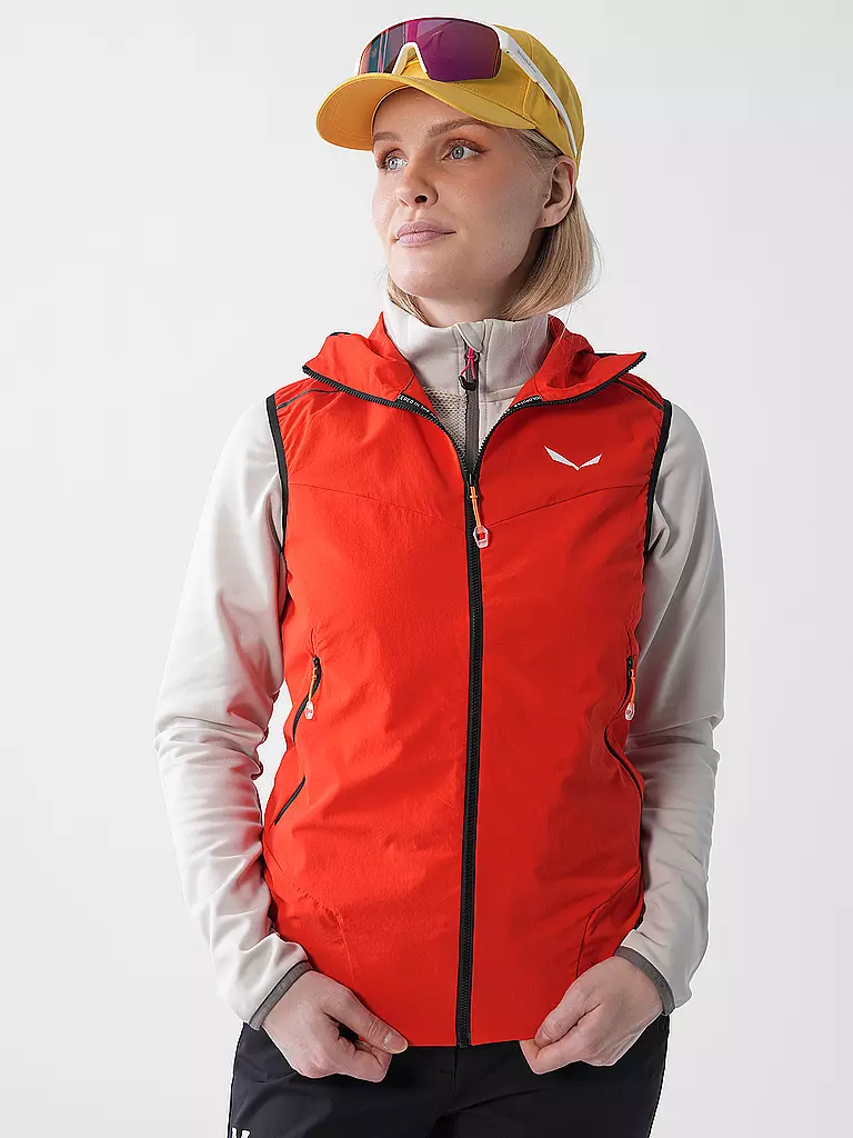 SALEWA | Damen Outdoorweste Pedroc Durastretch Light Hoodie | rot