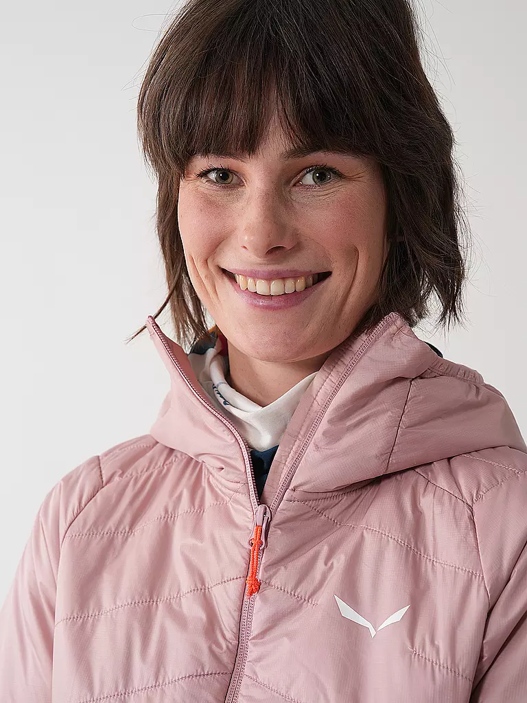 SALEWA | Damen Touren Hybridjacke  Ortles Hybrid TirolWool® Responsive Hoodie | rosa