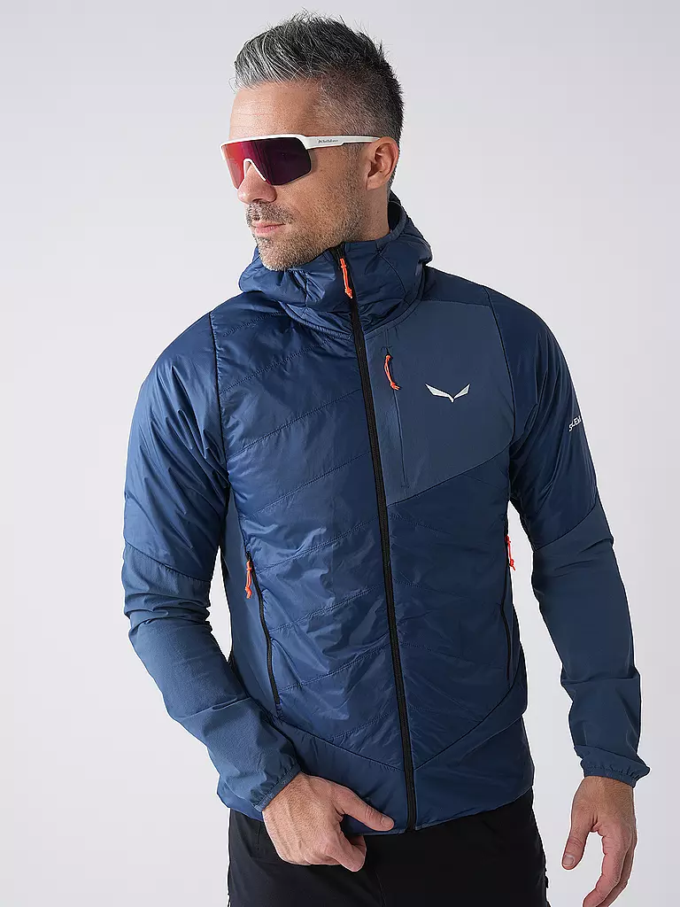 SALEWA | Herren Touren Hybridjacke  Ortles Hybrid TirolWool® Responsive Hoodie | dunkelblau