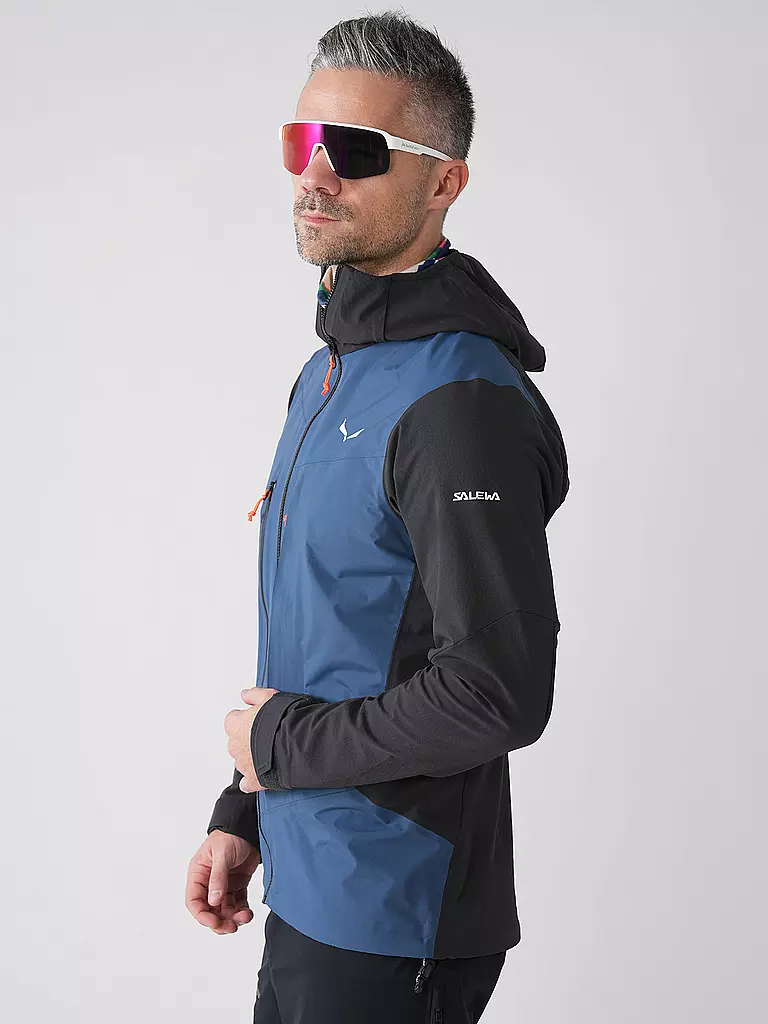 SALEWA | Herren Touren Hybridjacke Sella Durastretch Softshell Hoodie | schwarz