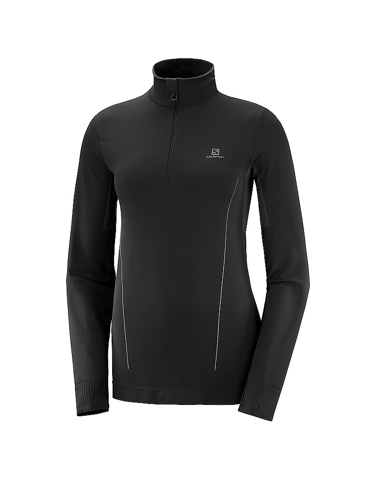 SALOMON Damen Laufshirt Seamless Comet Half Zip schwarz | M