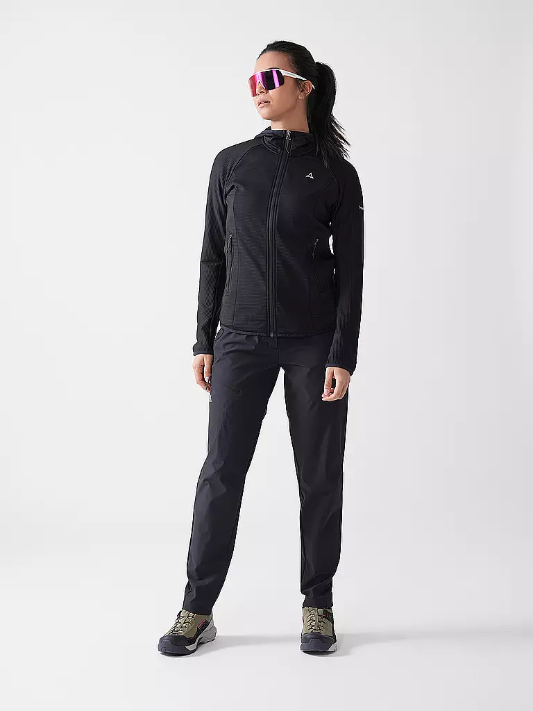 SCHÖFFEL | Damen Fleecejacke Cascata Hoodie | schwarz