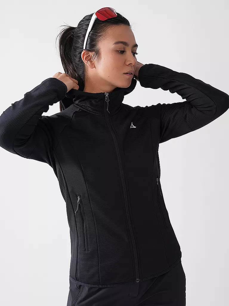 SCHÖFFEL | Damen Fleecejacke Cascata Hoodie | schwarz