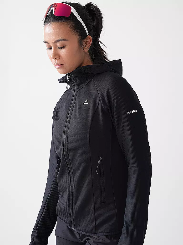 SCHÖFFEL | Damen Fleecejacke Cascata Hoodie | schwarz