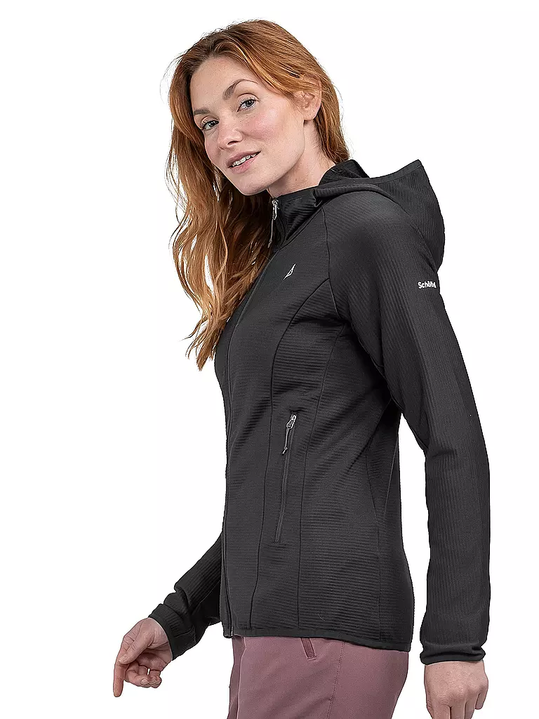SCHÖFFEL | Damen Fleecejacke Cascata Hoodie | schwarz