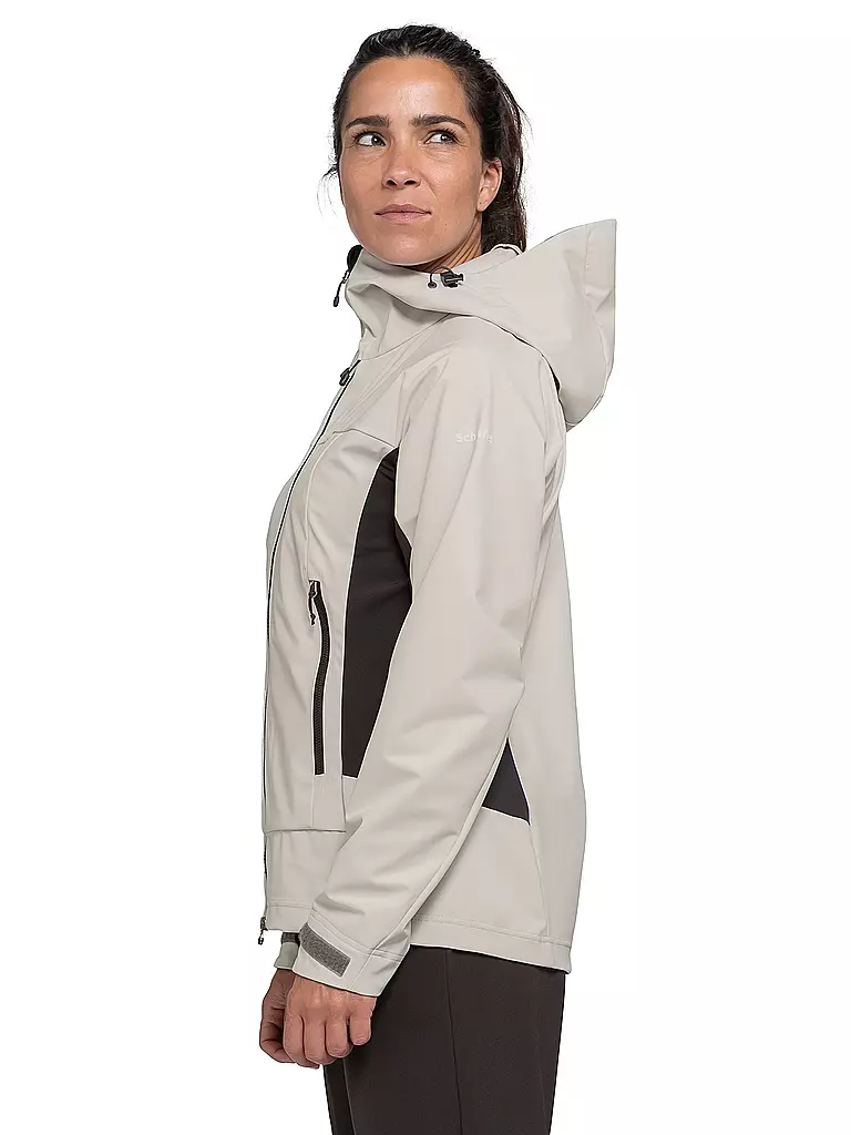 SCHÖFFEL | Damen Softshelljacke Blaueis Hoodie | creme