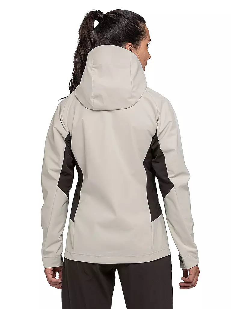 SCHÖFFEL | Damen Softshelljacke Blaueis Hoodie | creme