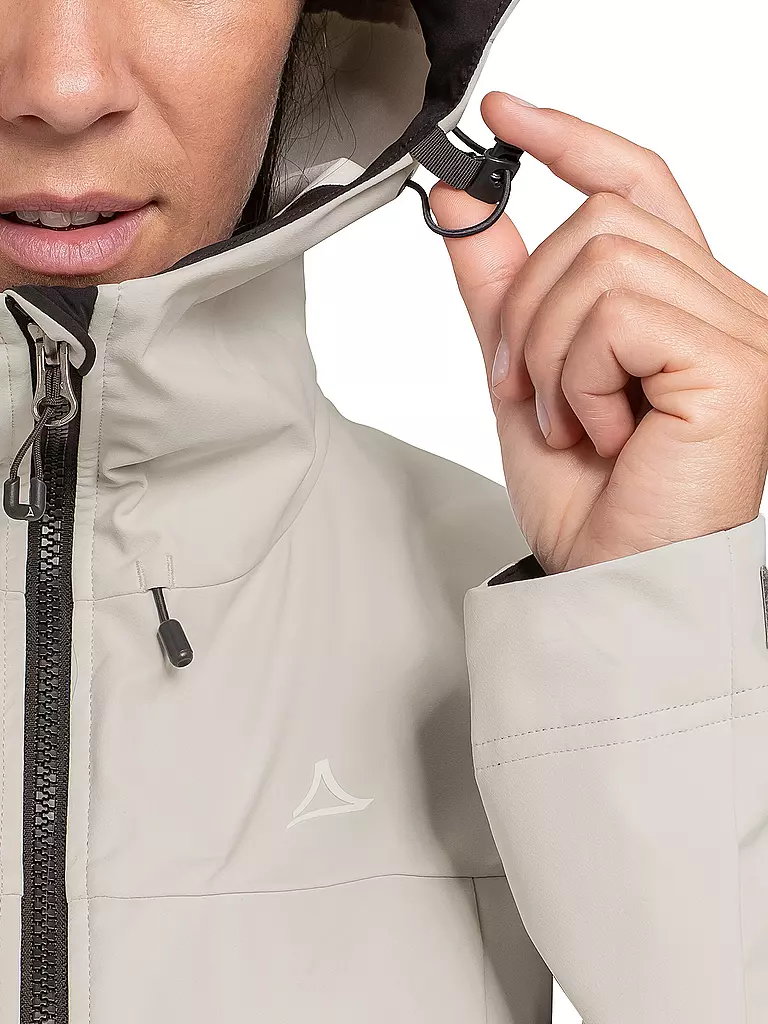 SCHÖFFEL | Damen Softshelljacke Blaueis Hoodie | creme