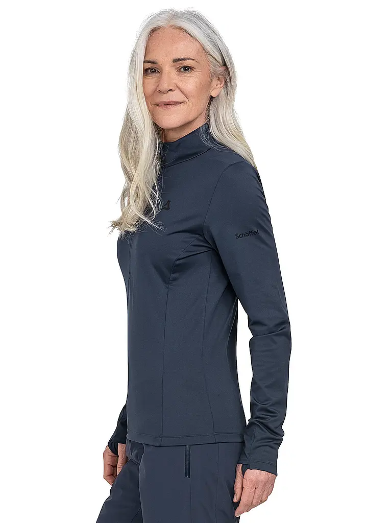 SCHÖFFEL | Damen Unterzieh Zipshirt Style Pine | dunkelblau