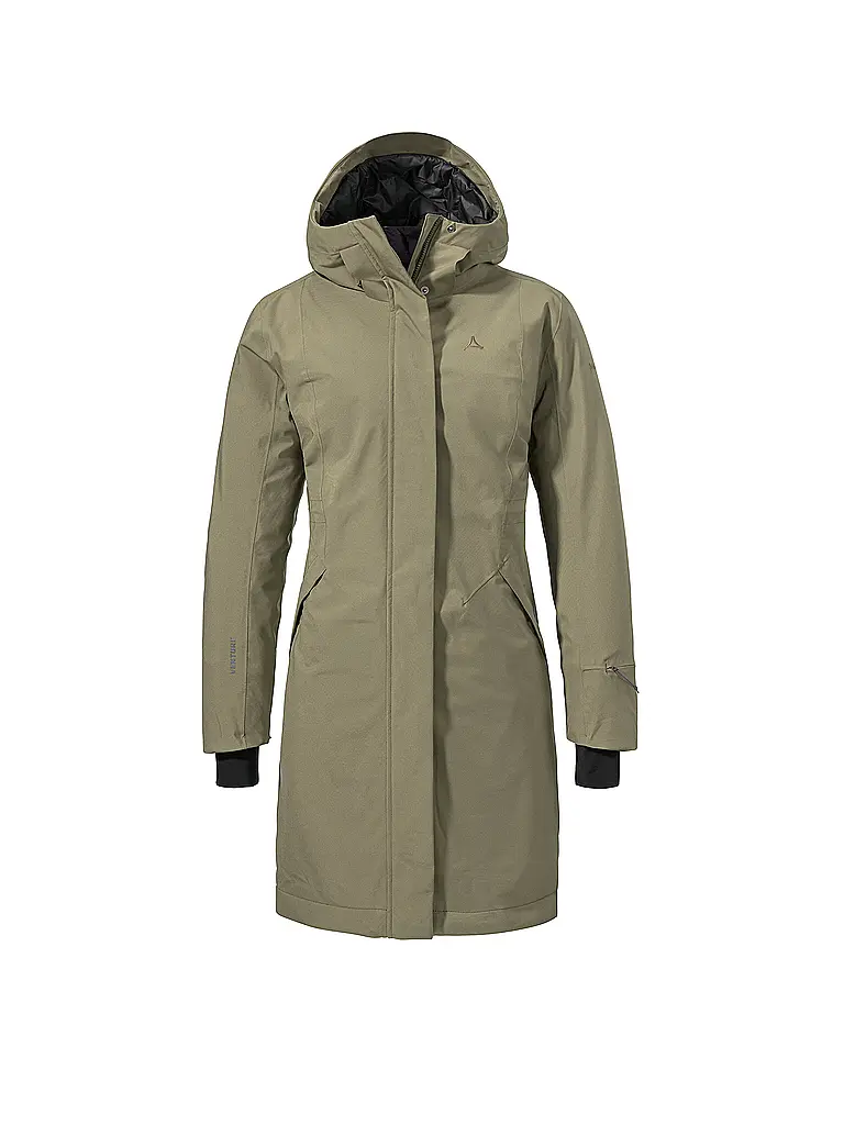 SCHÖFFEL | Damen Wintermantel Style Gregale Hoodie | olive
