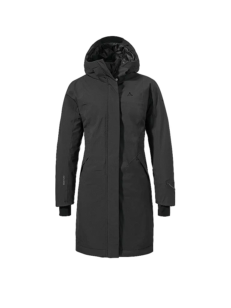 SCHÖFFEL | Damen Wintermantel Style Gregale Hoodie | schwarz