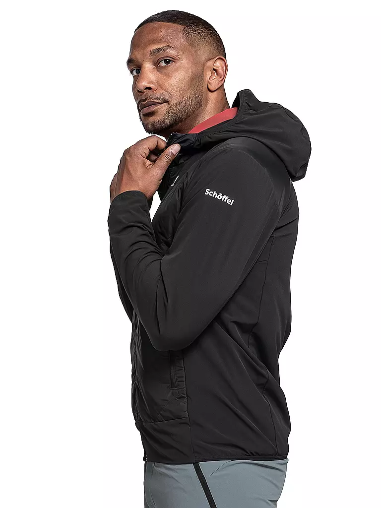 SCHÖFFEL | Herren Hybridjacke Blaueis Hoodie | schwarz