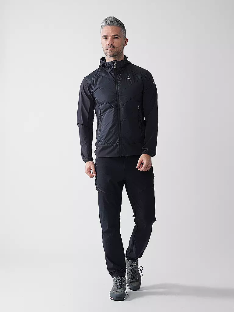 SCHÖFFEL | Herren Hybridjacke Blaueis Hoodie | schwarz