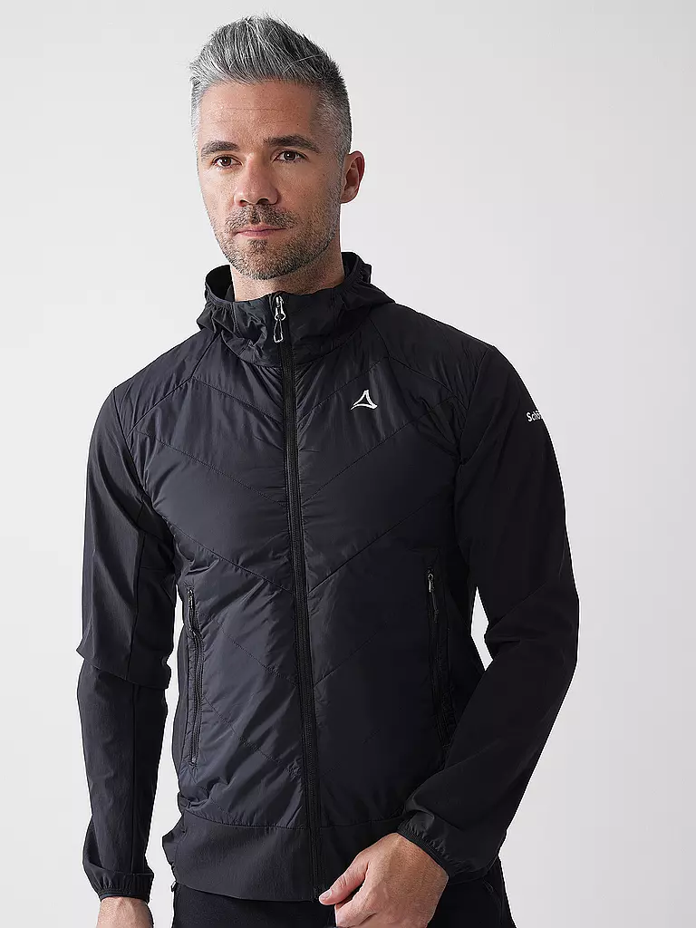 SCHÖFFEL | Herren Hybridjacke Blaueis Hoodie | schwarz