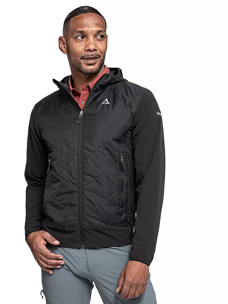 SCHÖFFEL | Herren Hybridjacke Blaueis Hoodie | schwarz